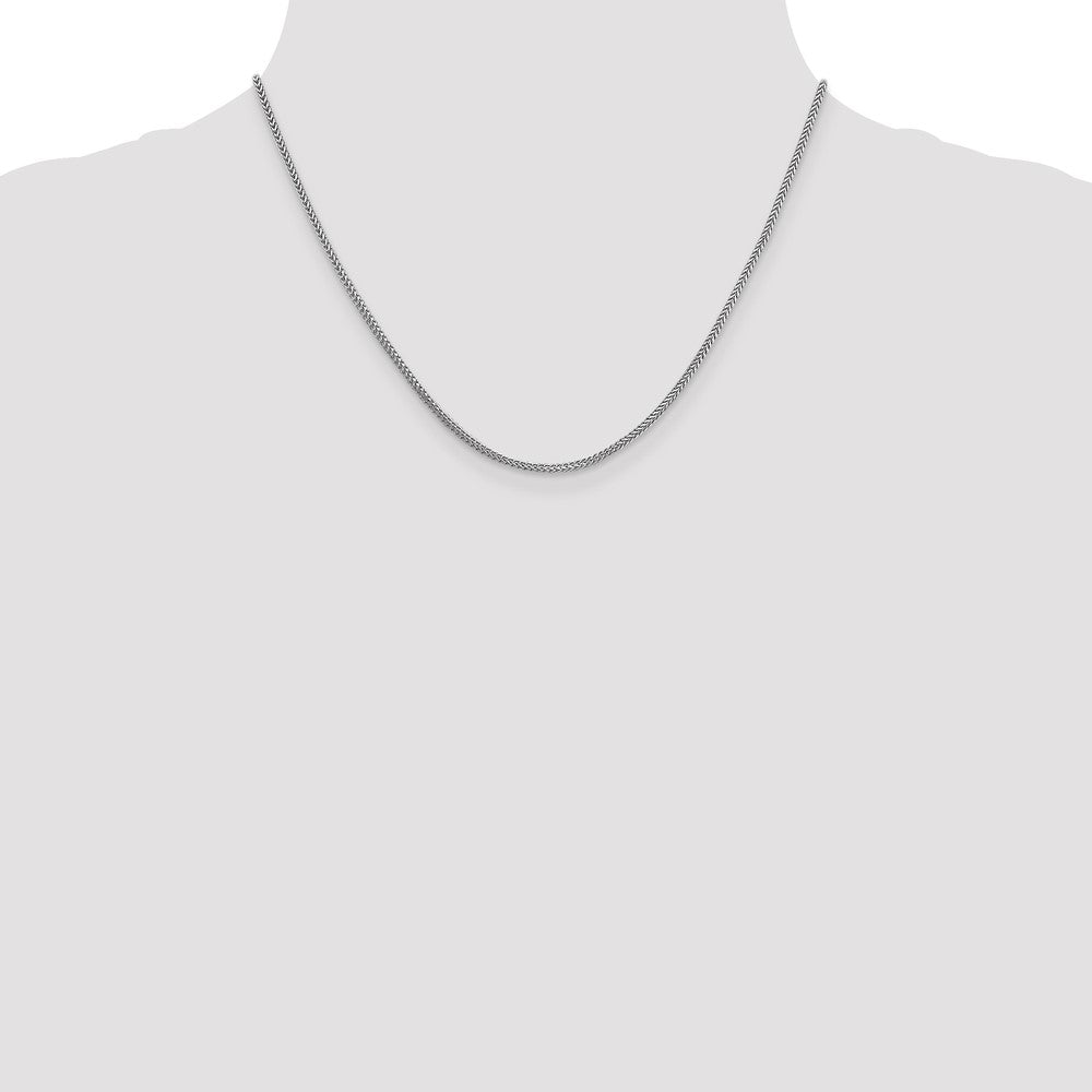 14K White Gold 1.3mm Franco with Lobster Clasp Chain