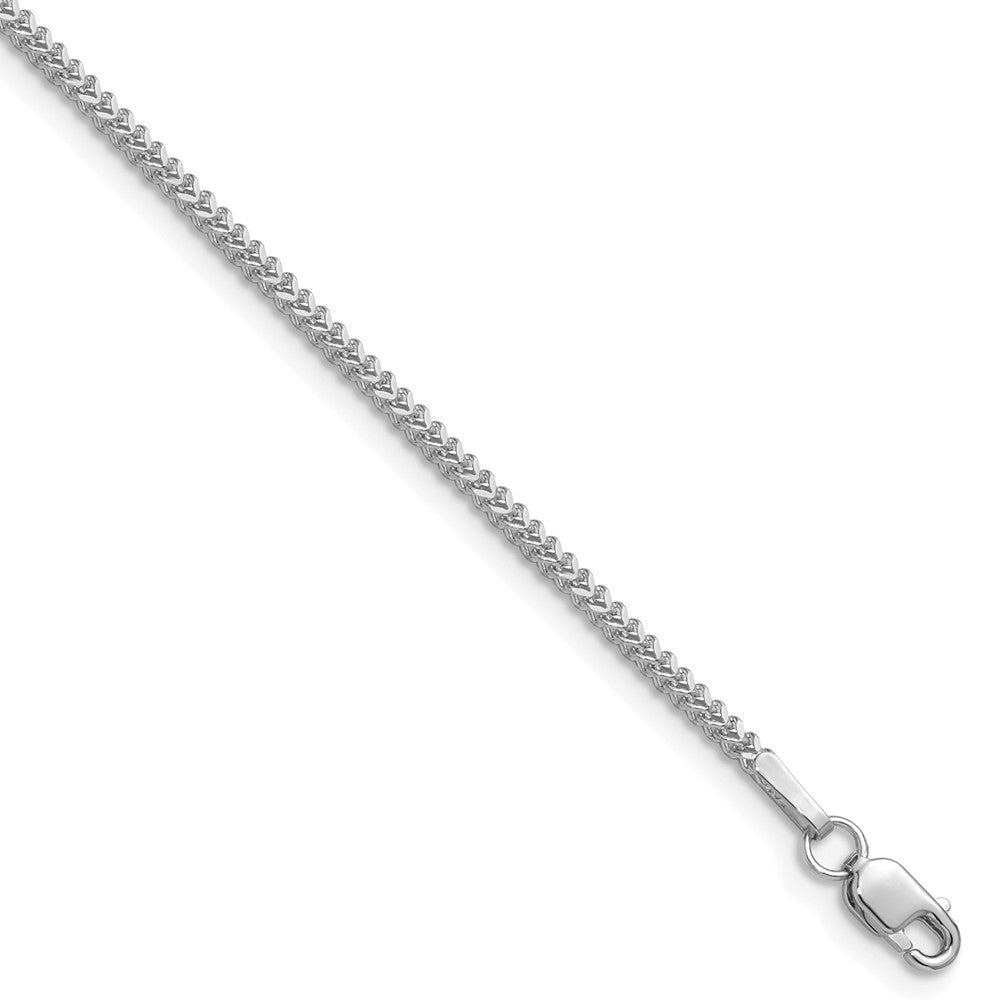 14K White Gold 1.3mm Franco with Lobster Clasp Chain