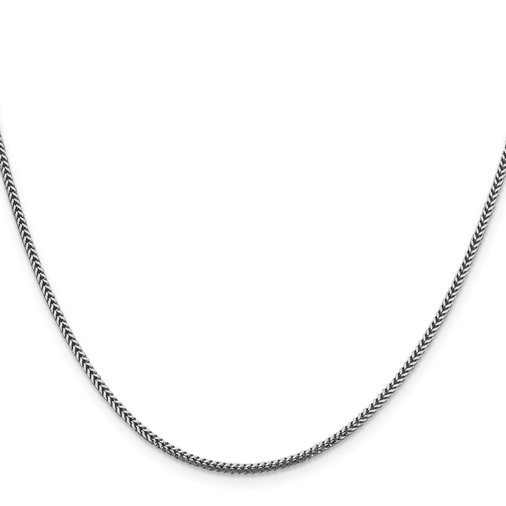 14K White Gold 1.4mm Franco with Lobster Clasp Chain