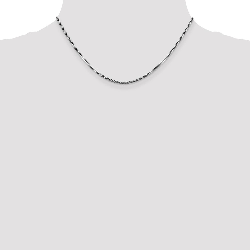 14K White Gold 1.4mm Franco with Lobster Clasp Chain