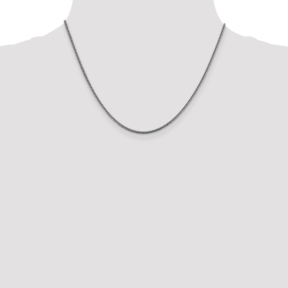 14K White Gold 1.4mm Franco with Lobster Clasp Chain