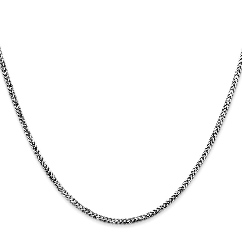14K White Gold 1.5mm Franco with Lobster Clasp Chain