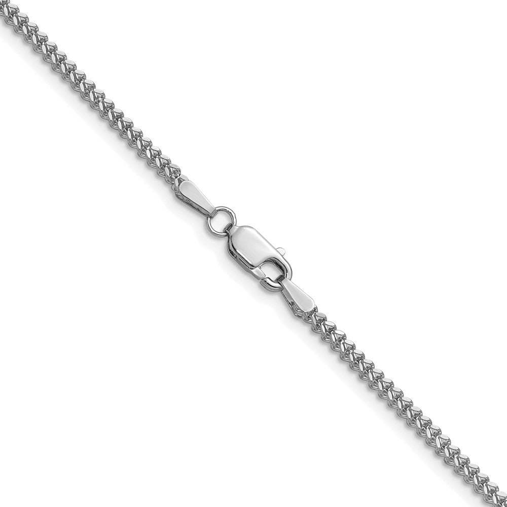 14K White Gold 1.5mm Franco with Lobster Clasp Chain