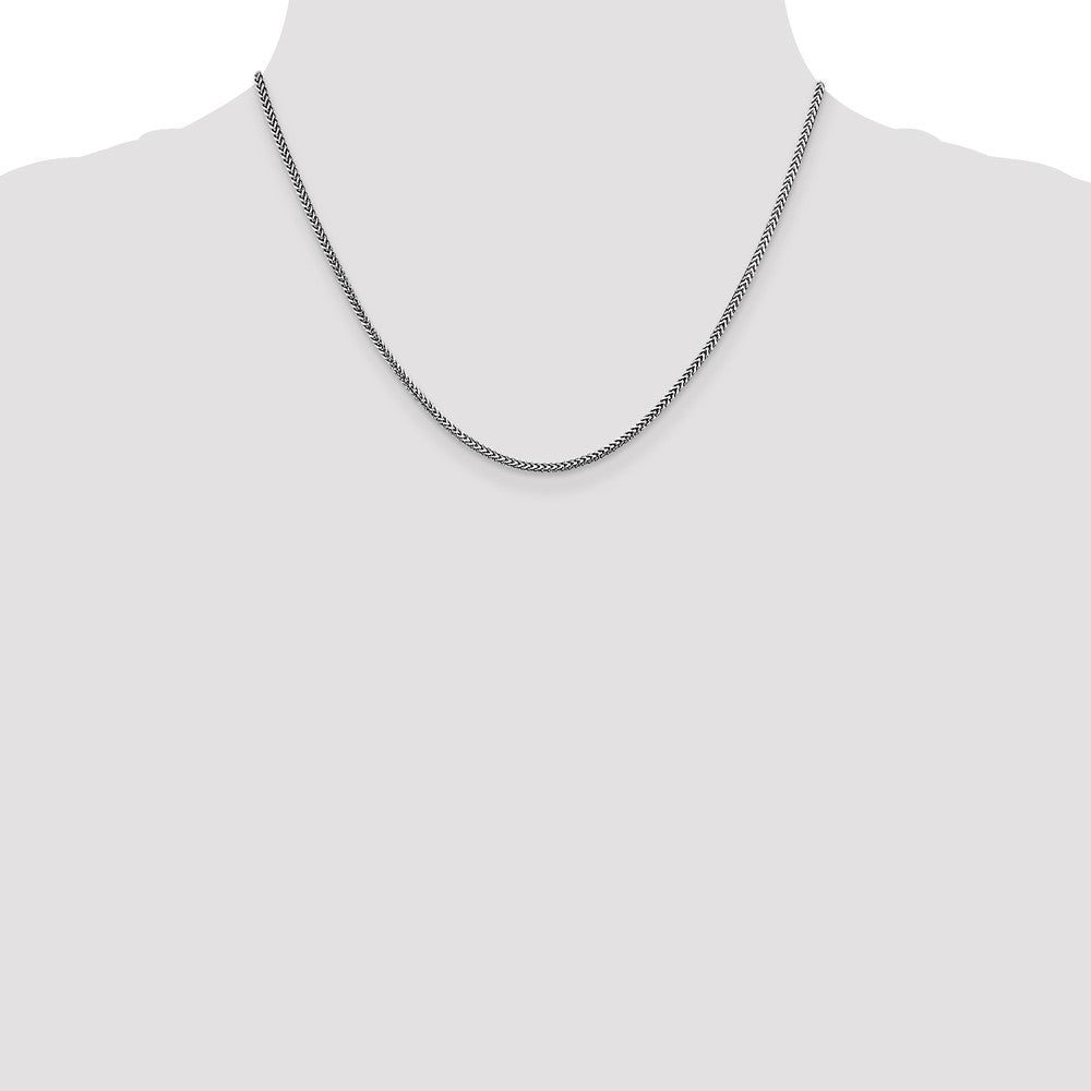 14K White Gold 1.5mm Franco with Lobster Clasp Chain