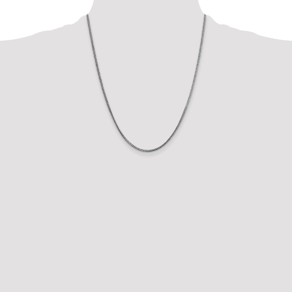 14K White Gold 1.5mm Franco with Lobster Clasp Chain