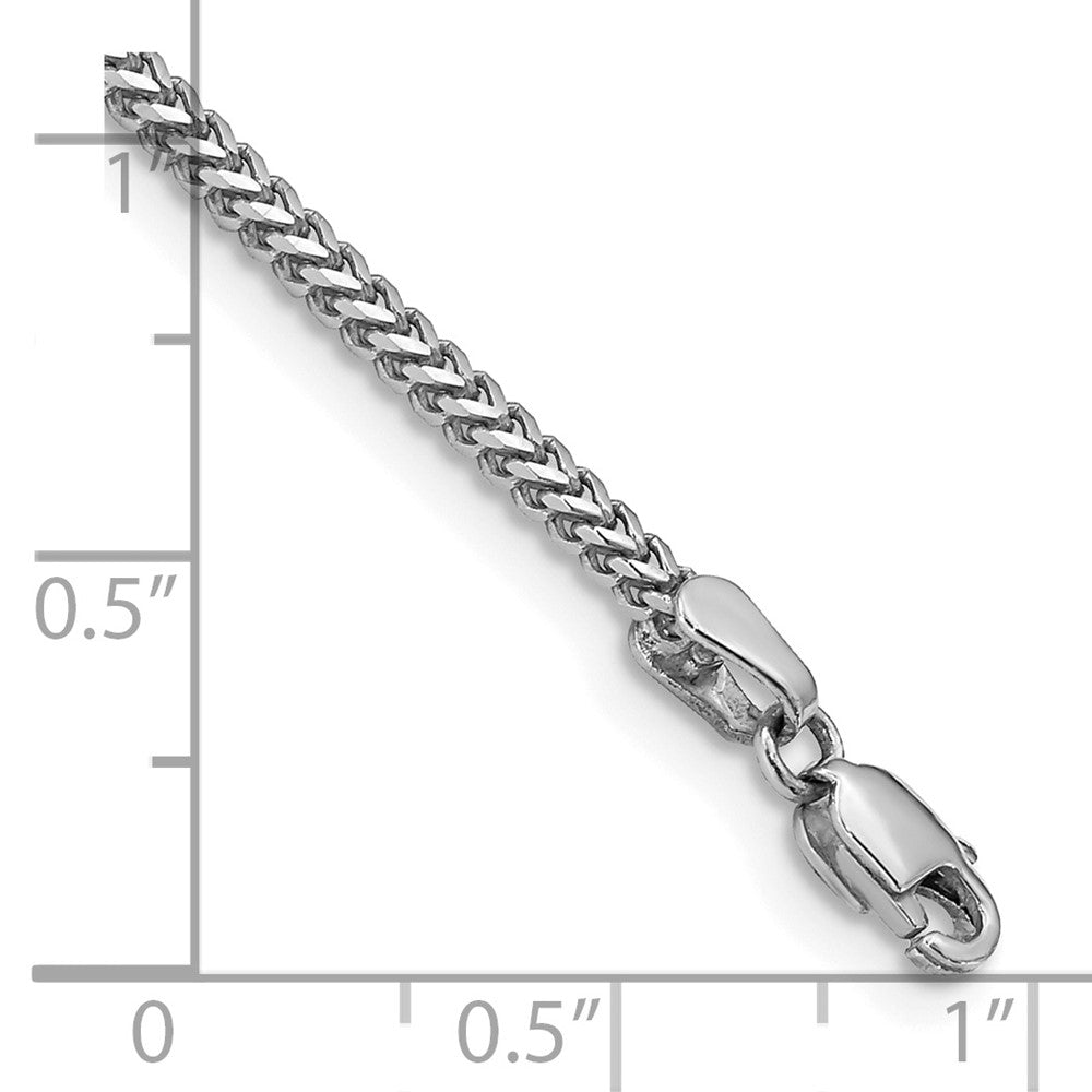 14K White Gold 1.5mm Franco with Lobster Clasp Bracelet