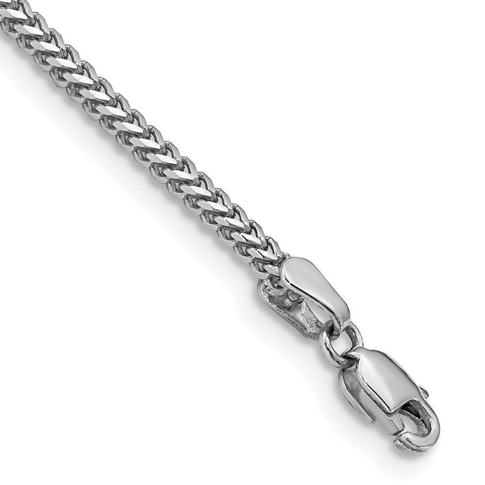 14K White Gold 1.5mm Franco with Lobster Clasp Bracelet
