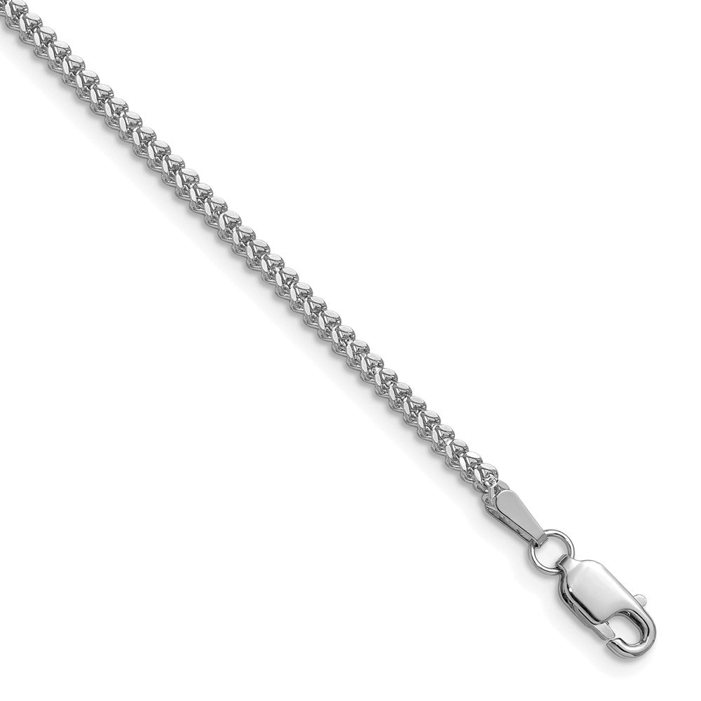 14K White Gold 1.5mm Franco with Lobster Clasp Chain