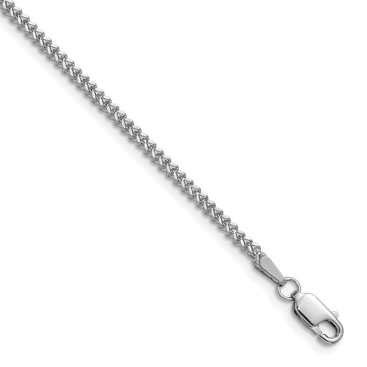14K White Gold 1.5mm Franco with Lobster Clasp Chain