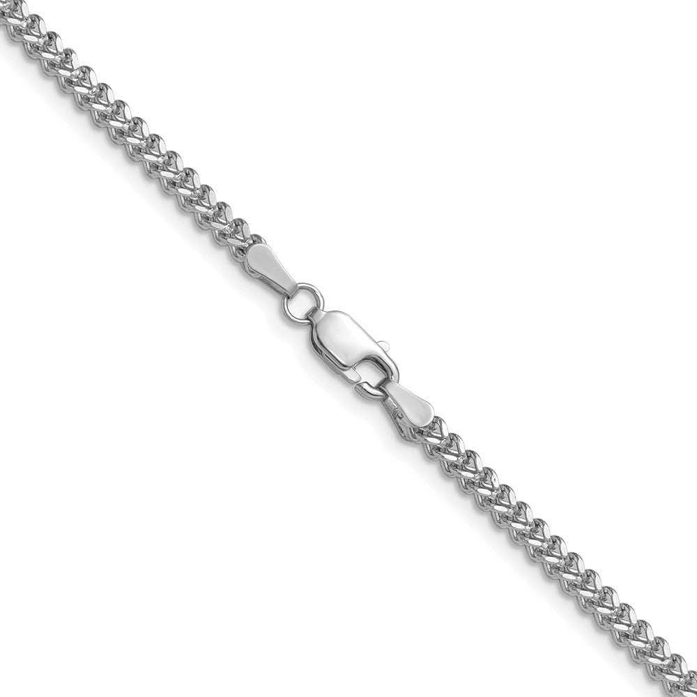 14K White Gold 2mm Franco with Lobster Clasp Chain