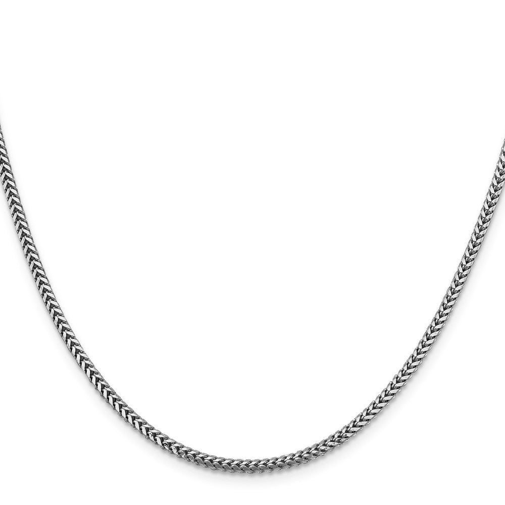 14K White Gold 2.3mm Franco with Lobster Clasp Chain
