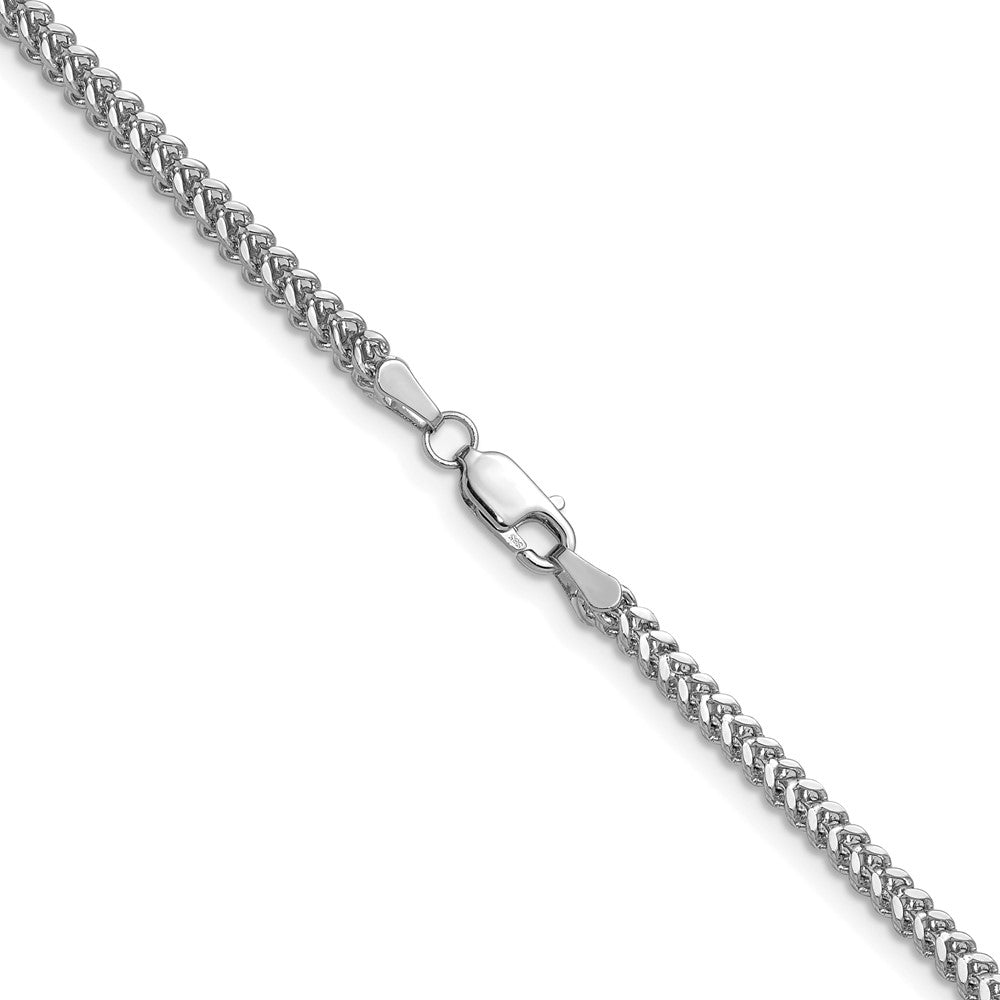 14K White Gold 2.3mm Franco with Lobster Clasp Chain