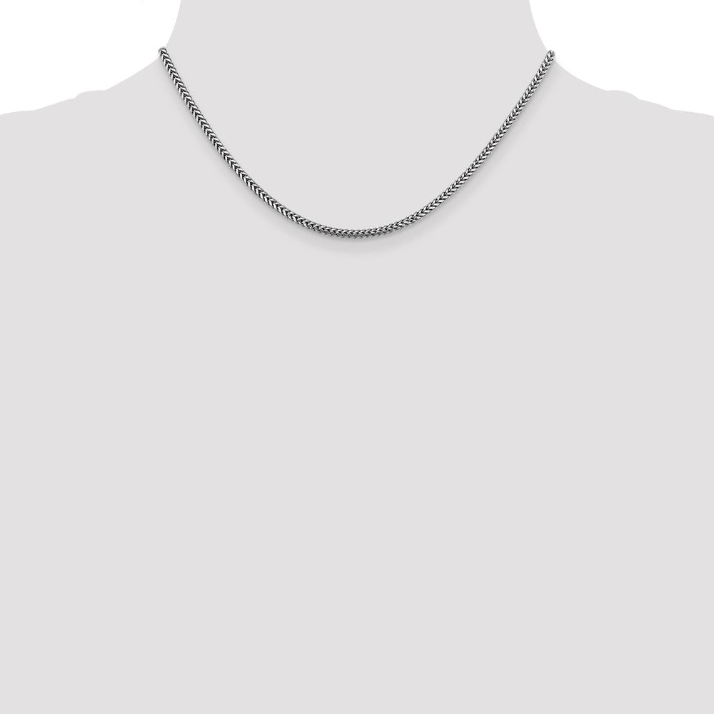 14K White Gold 2.3mm Franco with Lobster Clasp Chain