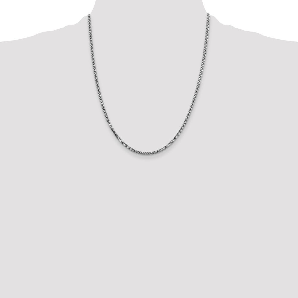 14K White Gold 2.3mm Franco with Lobster Clasp Chain