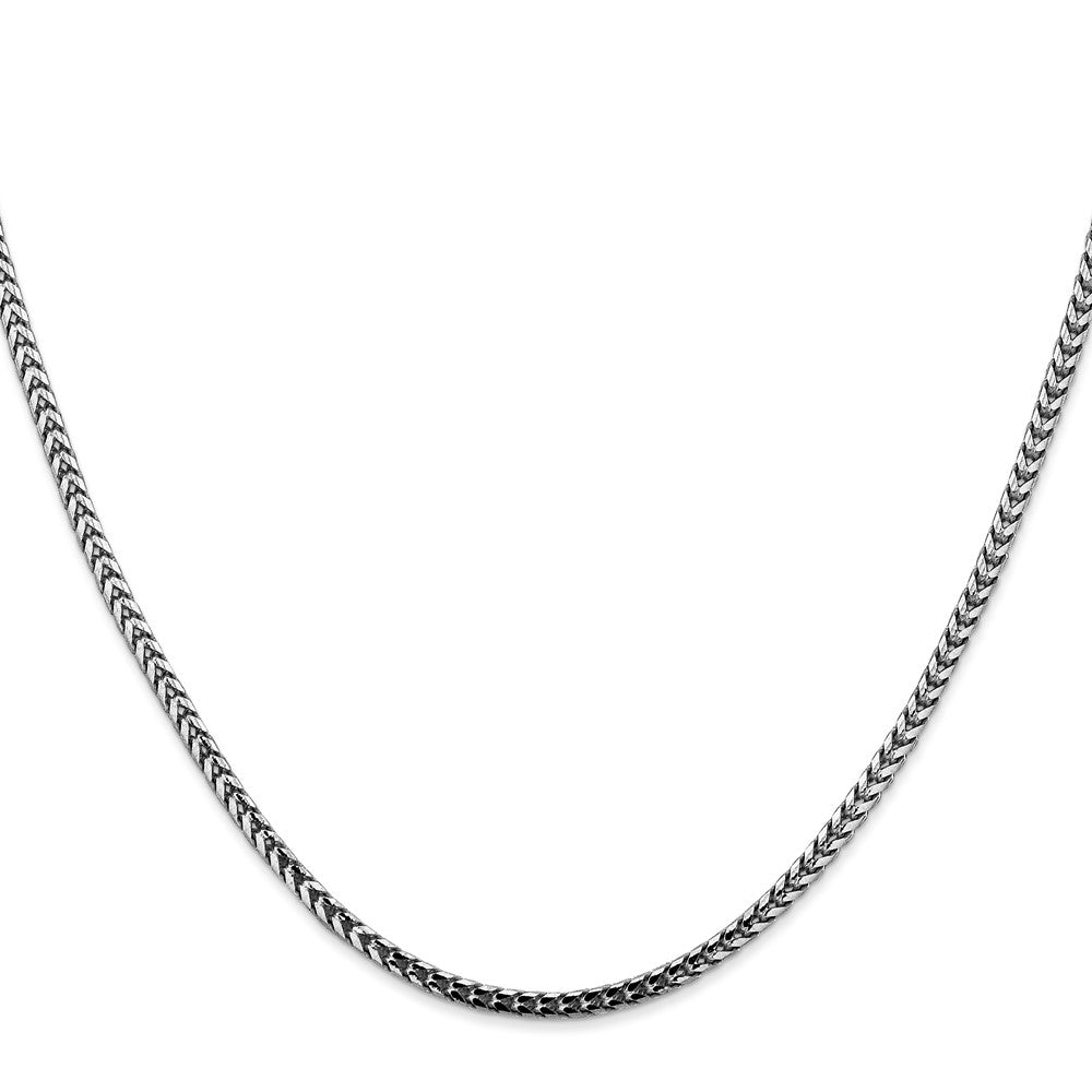 14K White Gold 2.5mm Franco with Lobster Clasp Chain