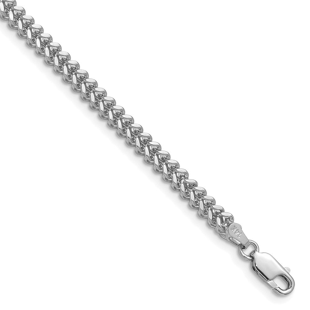14K White Gold 2.5mm Franco with Lobster Clasp Chain