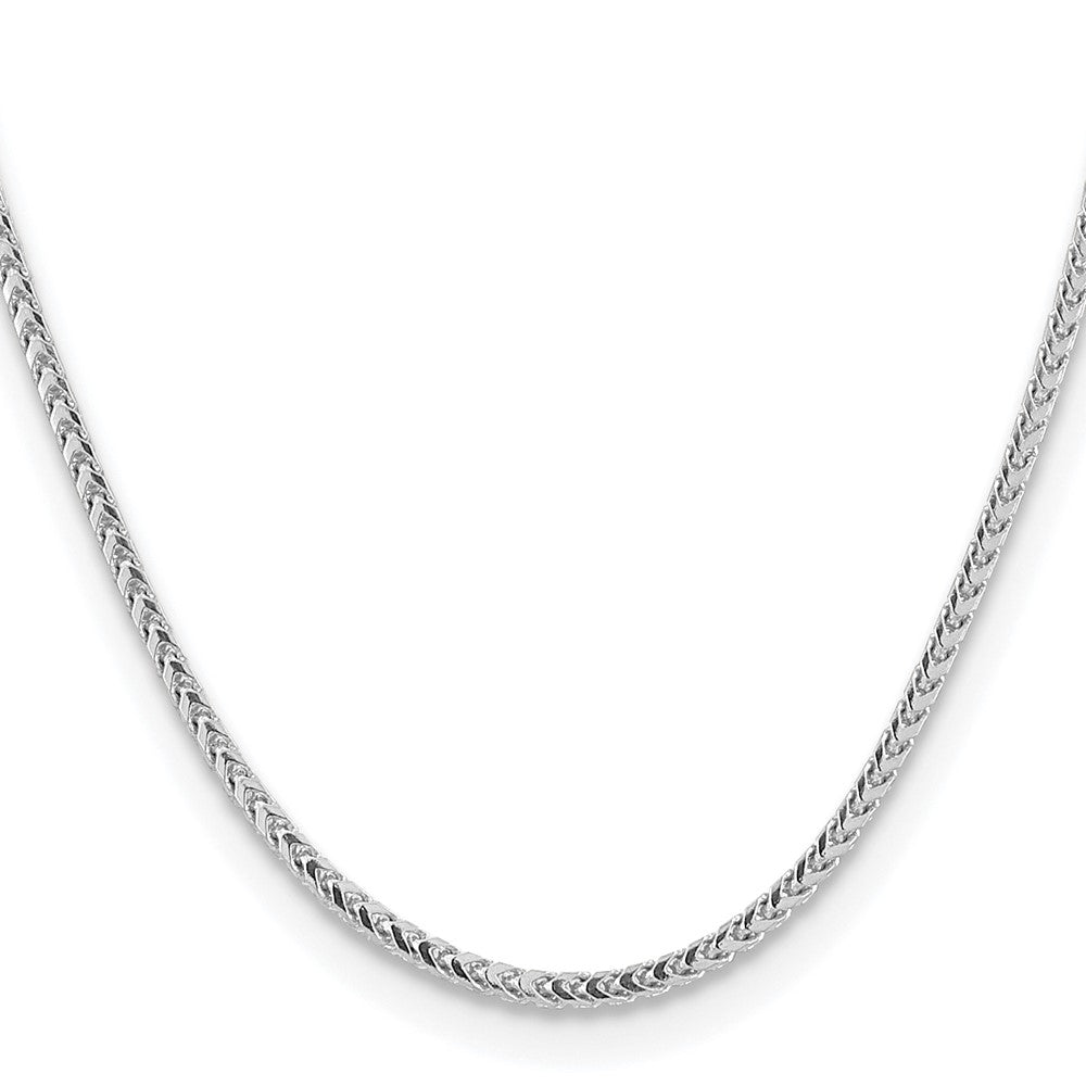 14K White Gold 3mm Franco with Fancy Lobster Clasp Chain