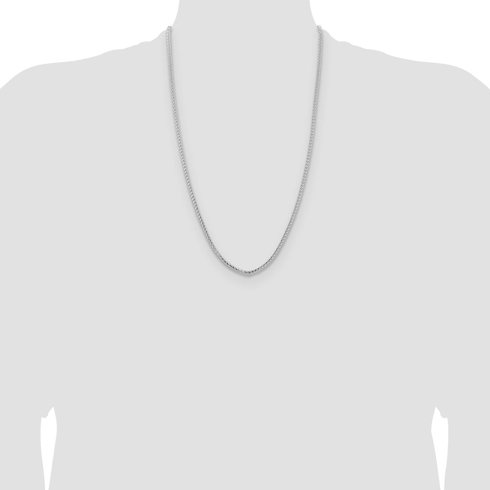 14K White Gold 3mm Franco with Fancy Lobster Clasp Chain