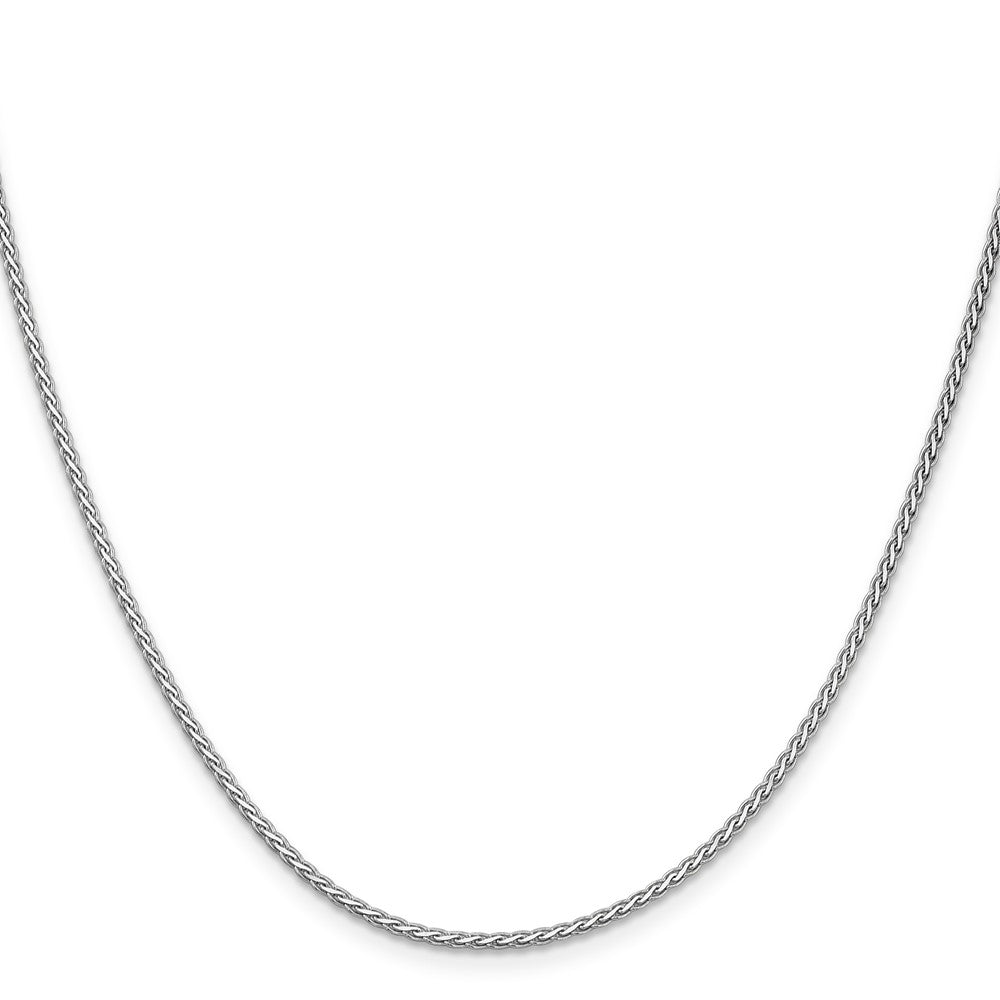 14K White Gold 1.9mm Flat Wheat with Lobster Clasp Chain