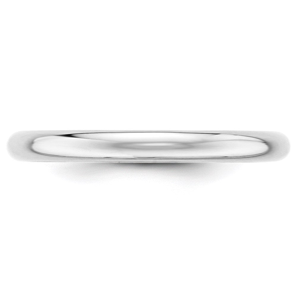 14k White Gold 2.5mm Half Round Wedding Band