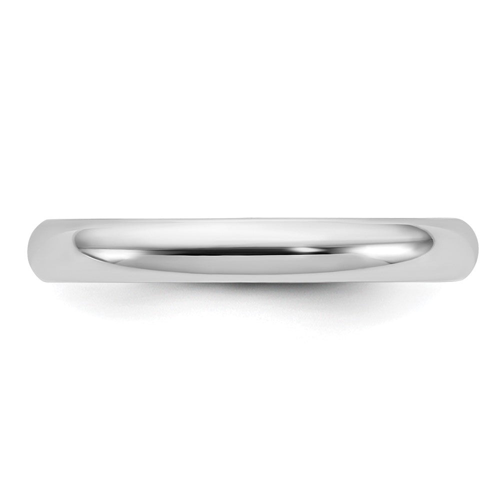 14k White Gold 3mm Half Round Wedding Band
