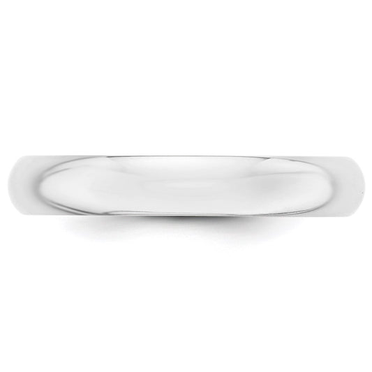 14k White Gold 4mm Half Round Wedding Band
