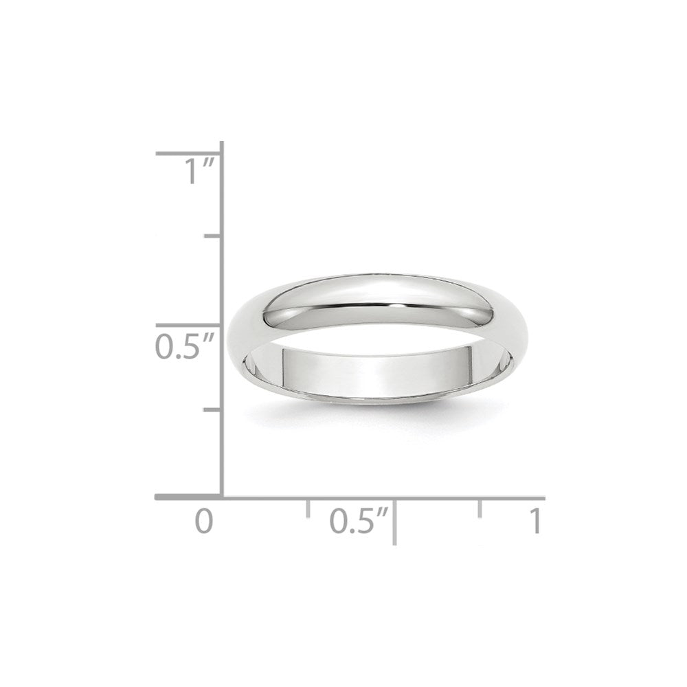 14k White Gold 4mm Half Round Wedding Band