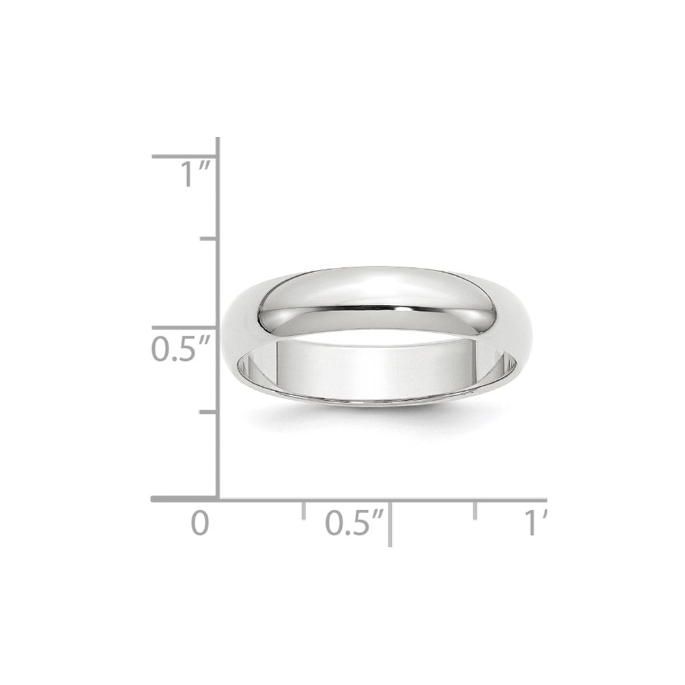 14k White Gold 5mm Half Round Wedding Band