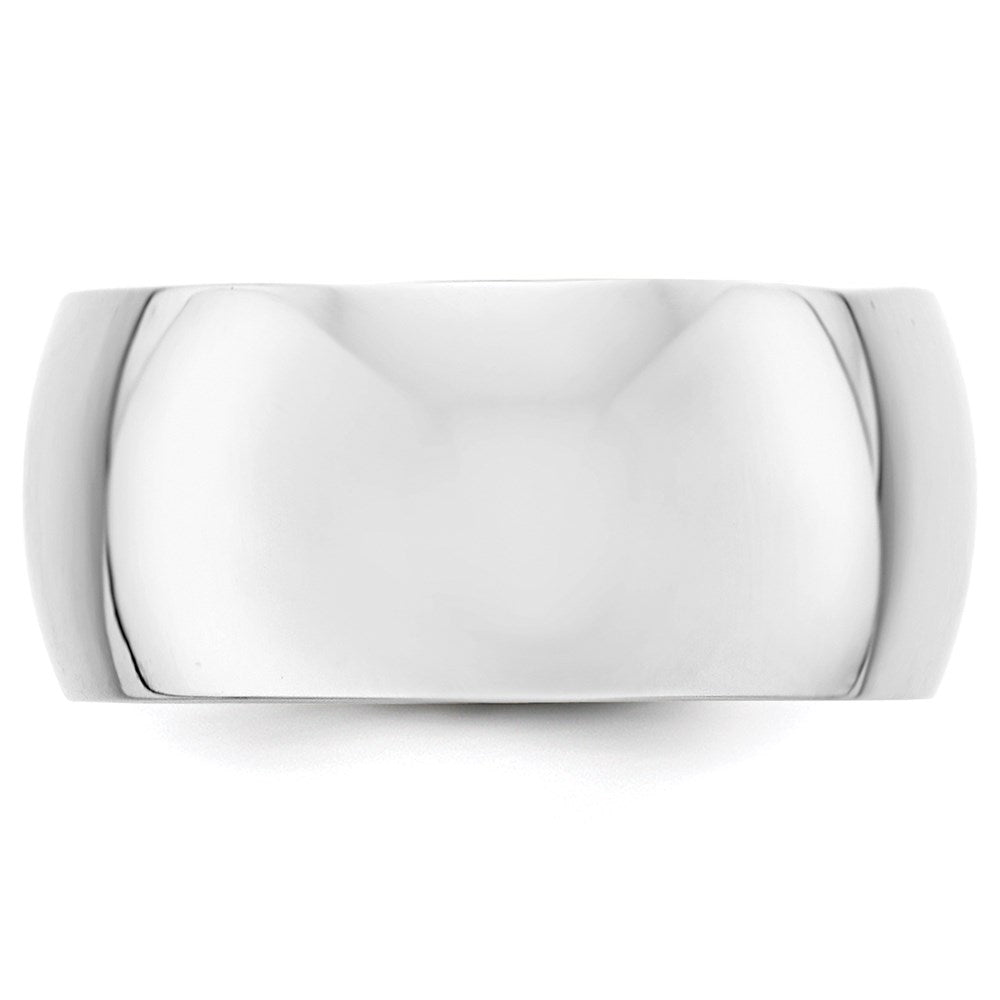 14k White Gold 10mm Half Round Wedding Band