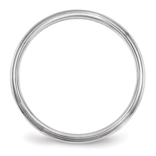 14k White Gold 2.5mm Half Round with Edge Wedding Band