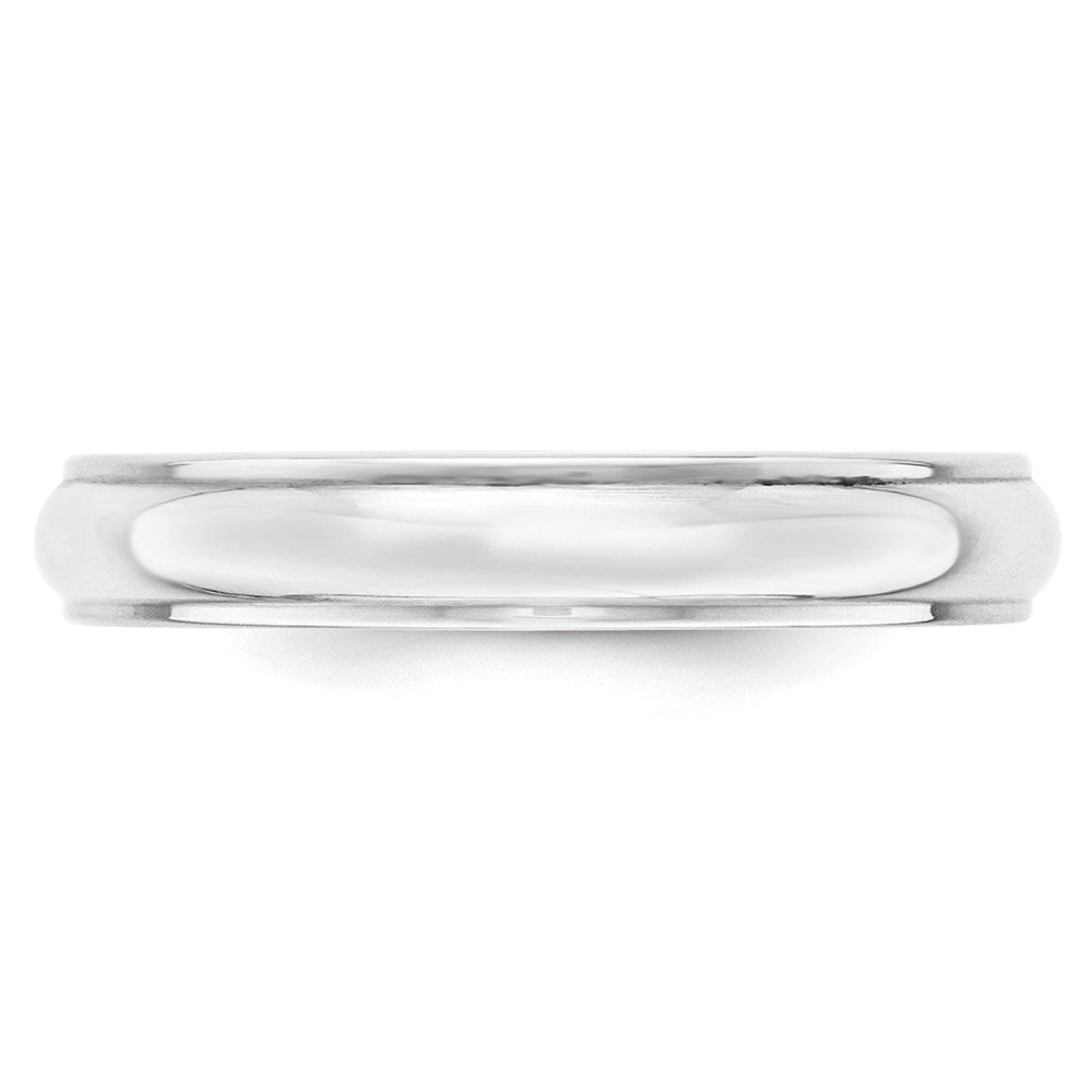 14k White Gold 4mm Half Round with Edge Wedding Band