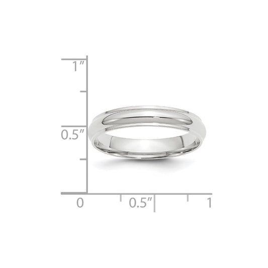 14k White Gold 4mm Half Round with Edge Wedding Band