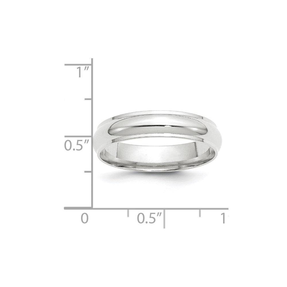 14k White Gold 5mm Half Round with Edge Wedding Band