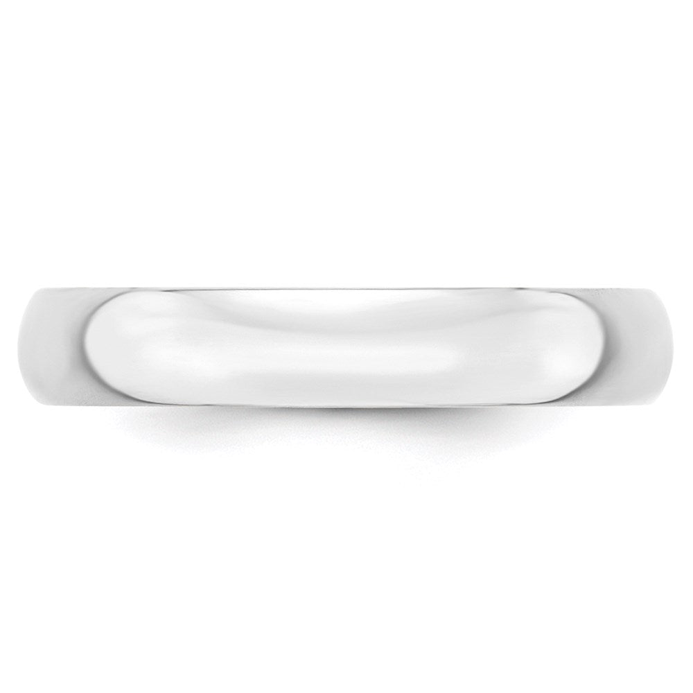 14k White Gold 4mm Lightweight Half Round Wedding Band