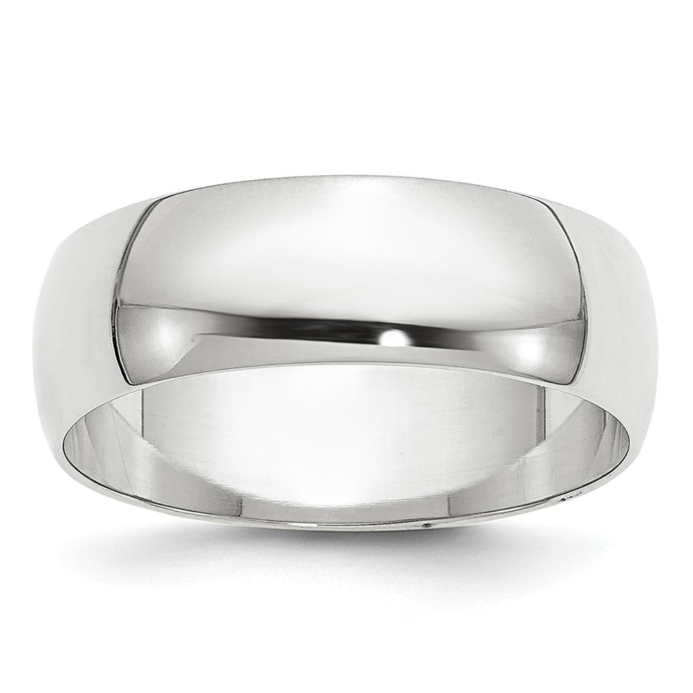 14k White Gold 6mm Lightweight Half Round Wedding Band 