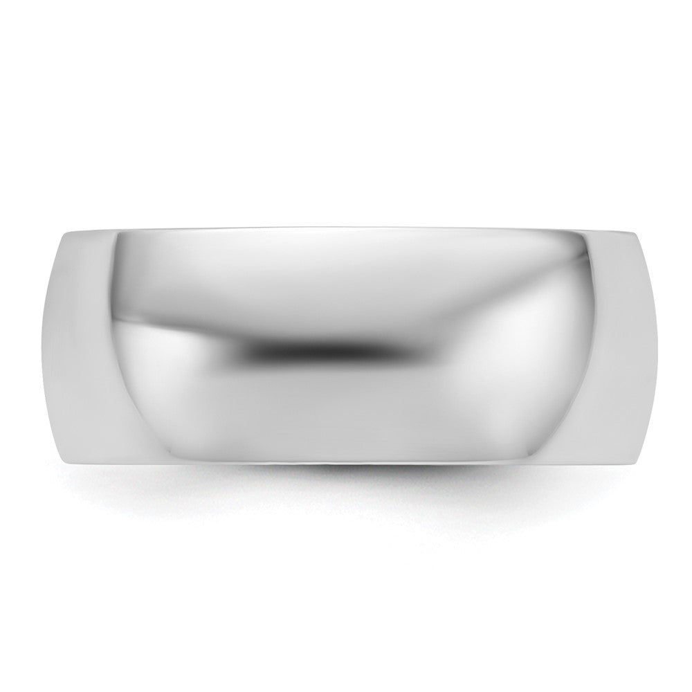 14k White Gold 8mm Lightweight Half Round Wedding Band