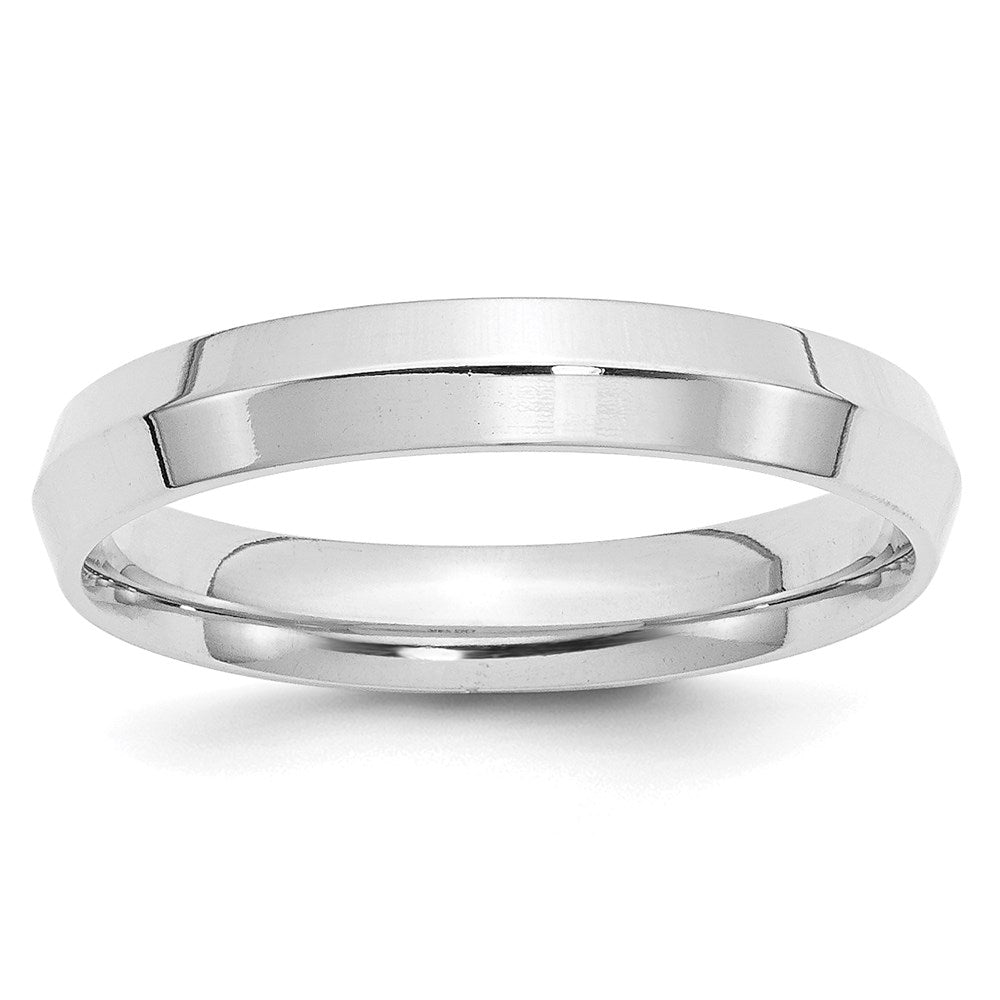 14k White Gold 4mm Knife Edge Comfort Fit Wedding Band 