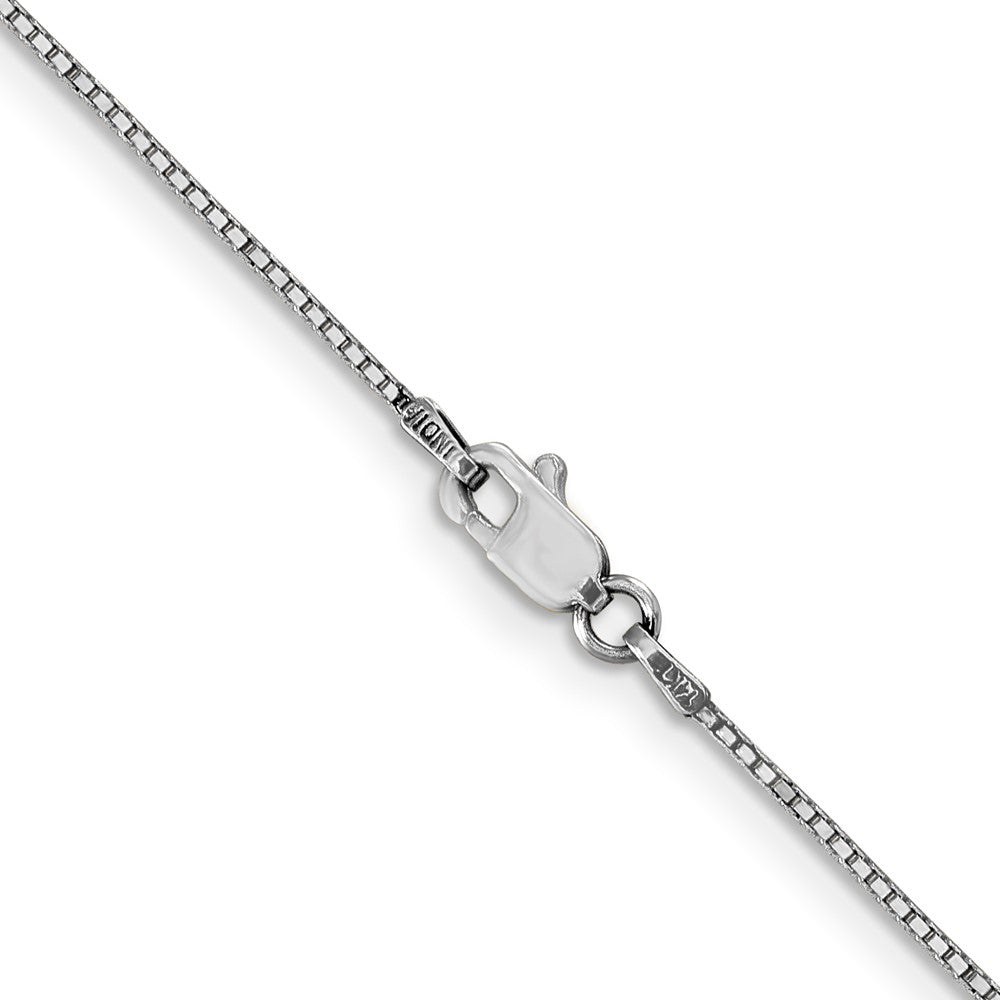 14K White Gold .9mm Box with Lobster Clasp Chain