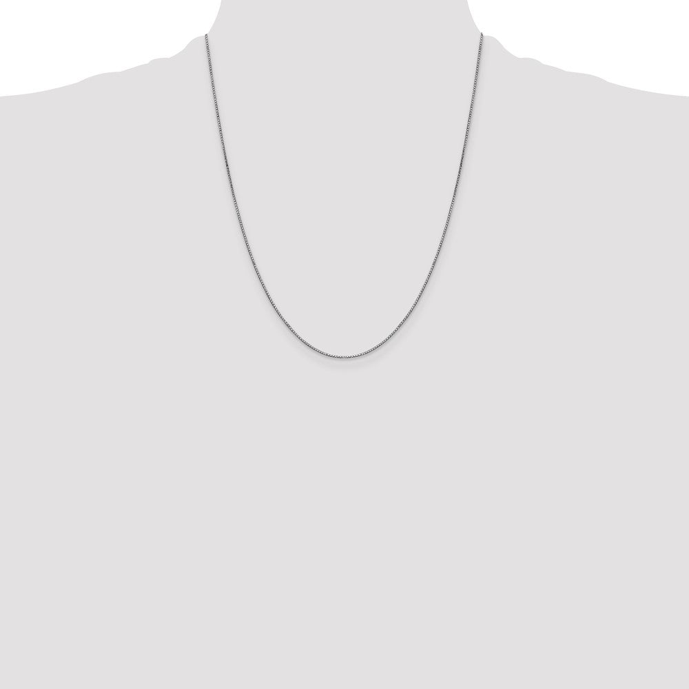 14K White Gold .9mm Box with Lobster Clasp Chain