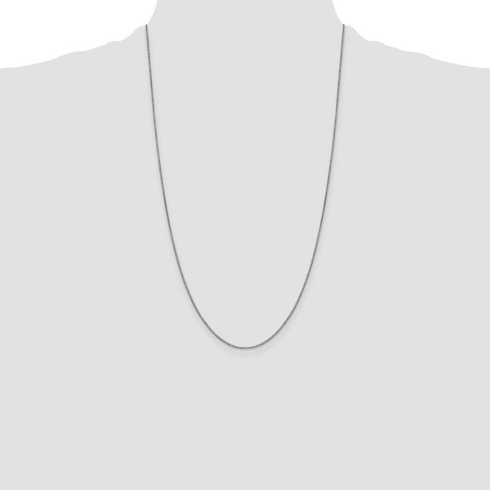 14K White Gold .9mm Box with Lobster Clasp Chain