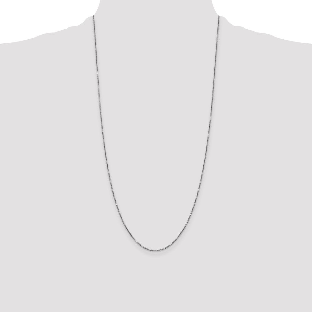 14K White Gold .9mm Box with Lobster Clasp Chain