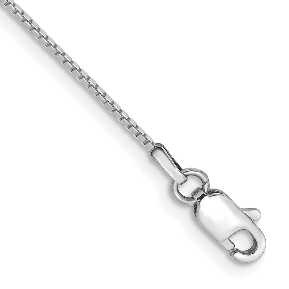14K White Gold .9mm Box with Lobster Clasp Anklet
