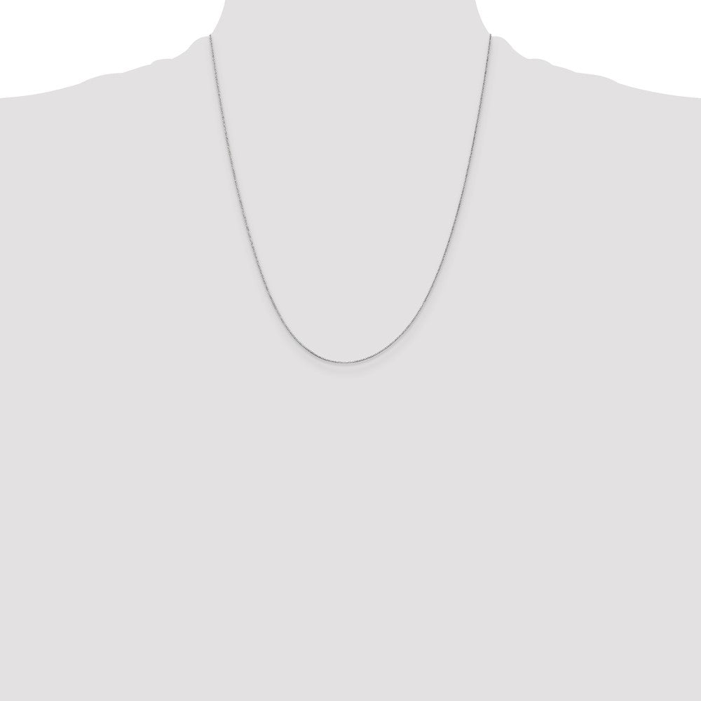 14K White Gold .5mm Box with Spring Ring Clasp Chain