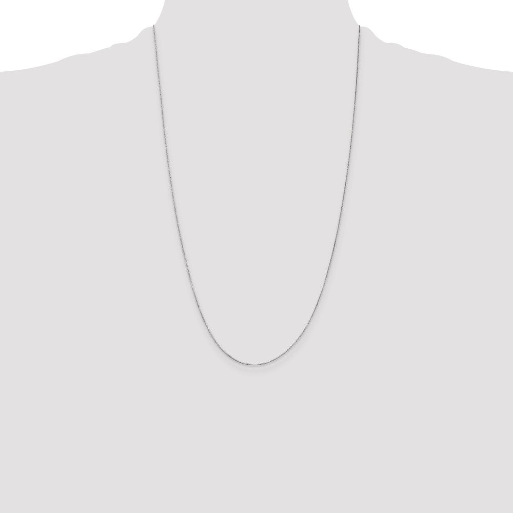 14K White Gold .5mm Box with Spring Ring Clasp Chain