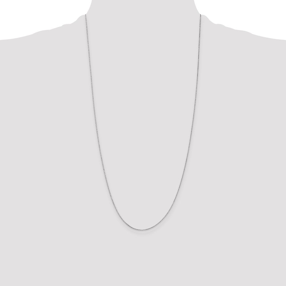 14K White Gold .5mm Box with Spring Ring Clasp Chain