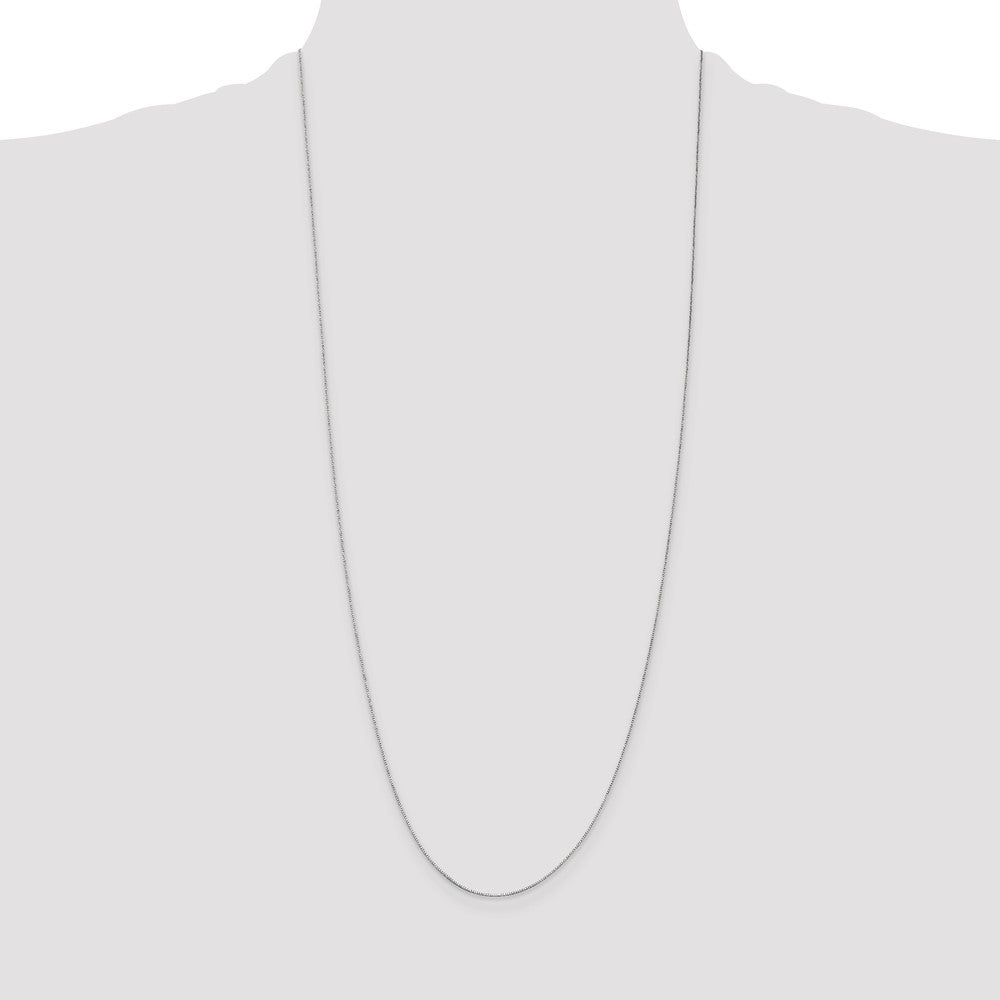 14K White Gold .5mm Box with Spring Ring Clasp Chain