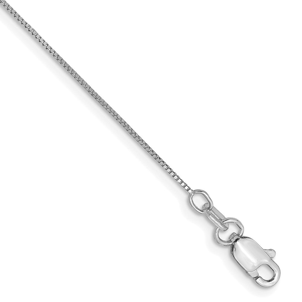 14K White Gold .5mm Box with Lobster Clasp Anklet