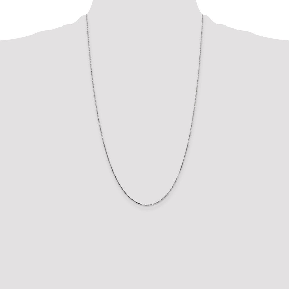 14K White Gold .7mm Box with Spring Ring Clasp Chain