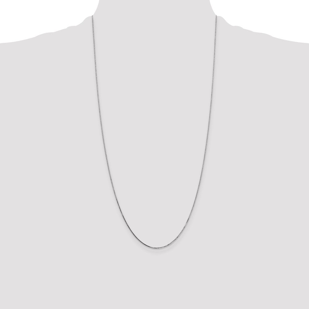 14K White Gold .7mm Box with Spring Ring Clasp Chain