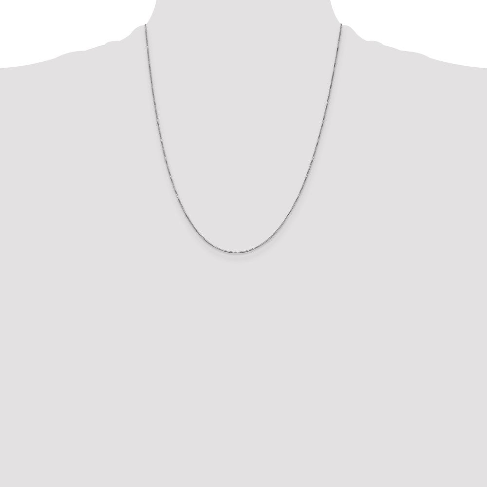 14K White Gold .7mm Box with Lobster Clasp Chain